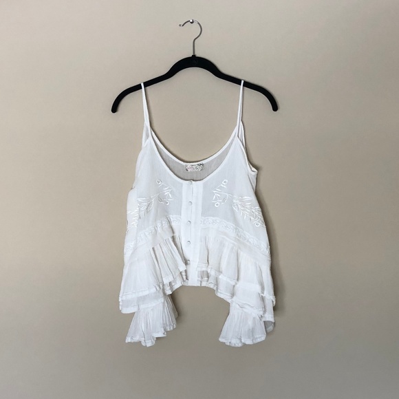 Free People Tops - NWOT Free People Woodstock Gauze Cold Shoulder Top